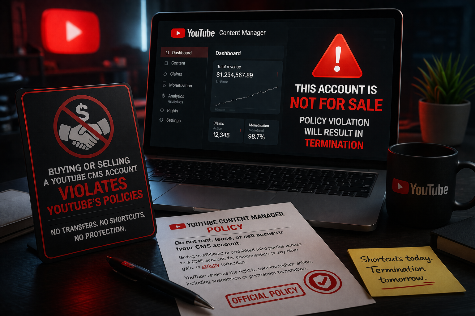 Is the Sale of a YouTube CMS Account Legal? Here Is What YouTube's Own Policy Says